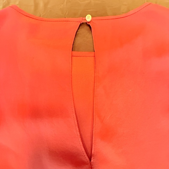 Elizabeth and James Pink Boatneck Fluted Sleeve Silk Mini Shift Dress XS $495 - Picture 12 of 15